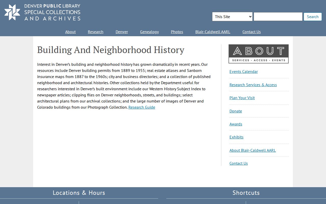 Denver city directory building and neighborhood history maps
