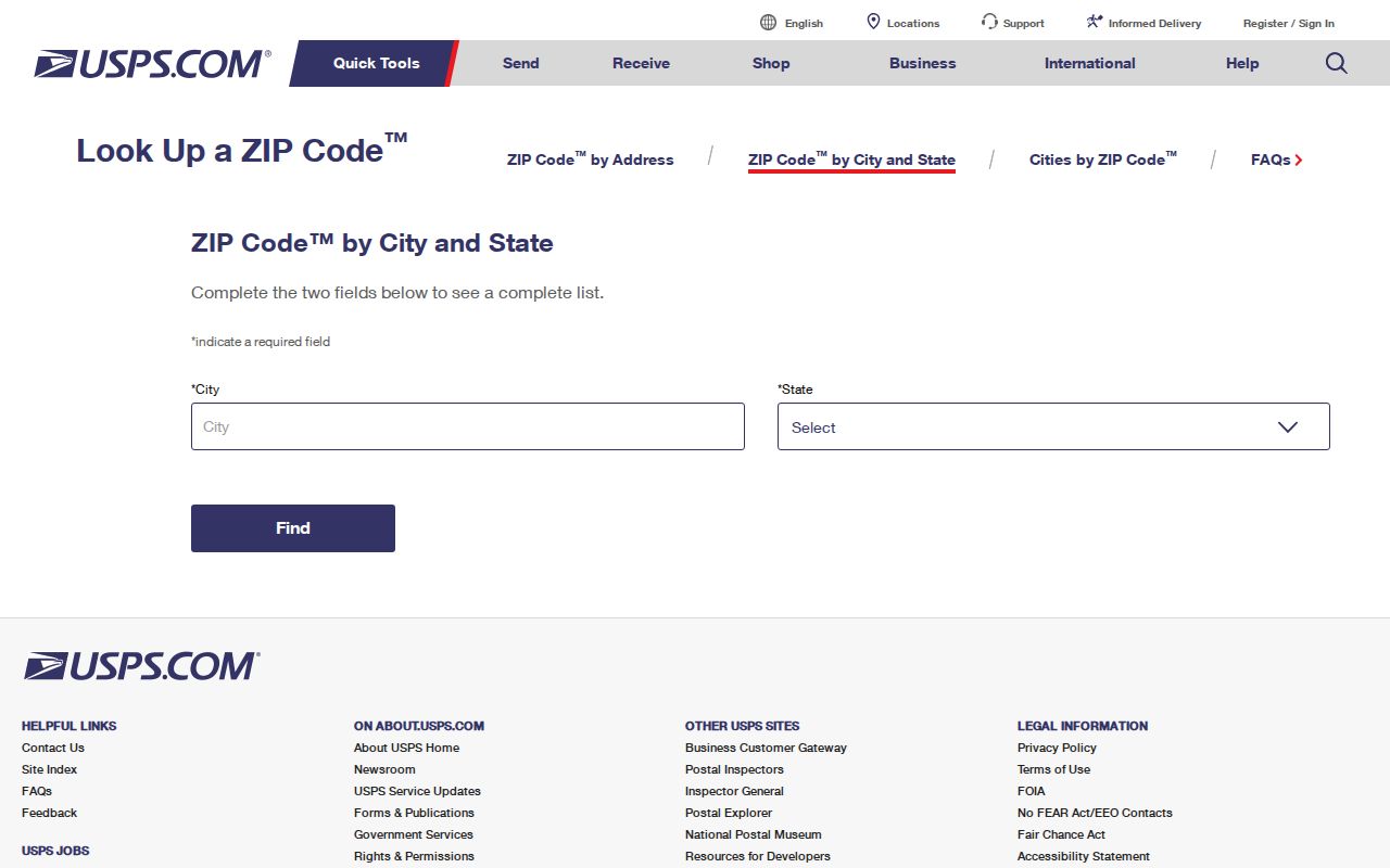 Denver ZIP code directory USPS city and state lookup